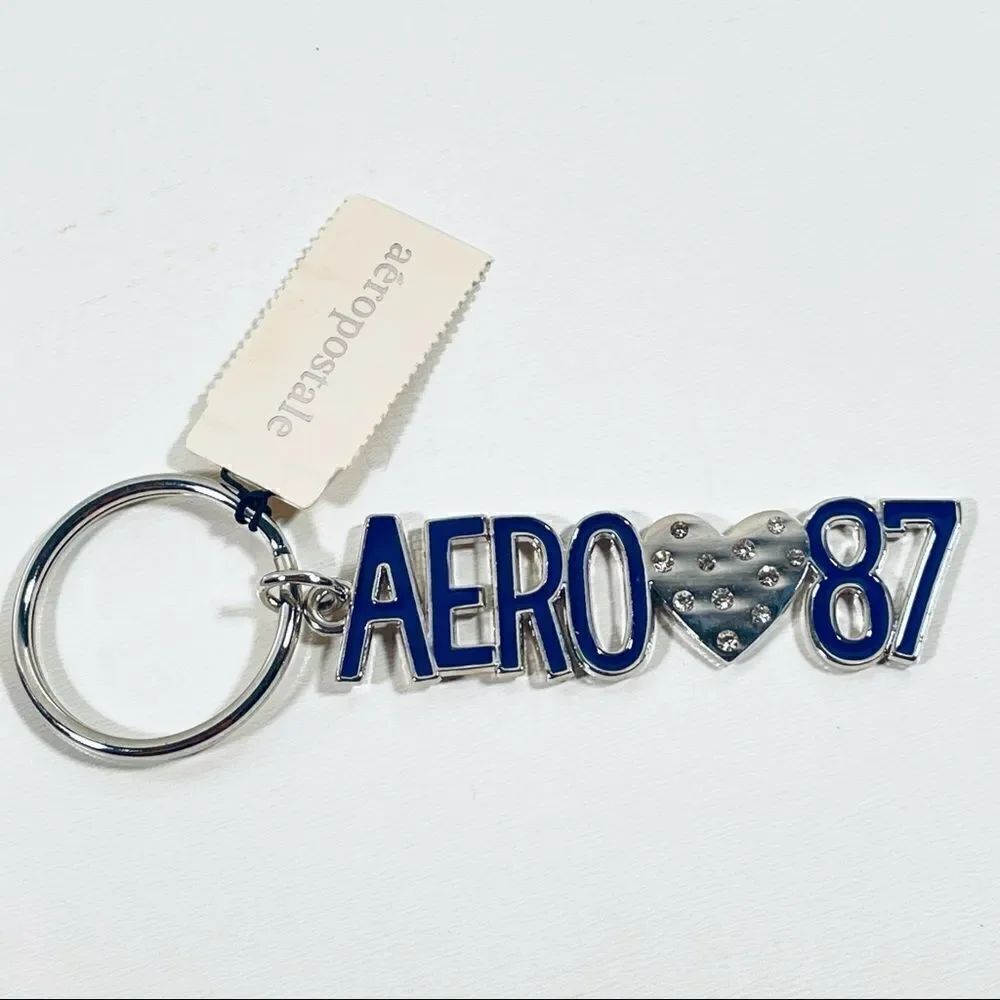 NWT Aeropostale Metallic Purple Heart Keychain